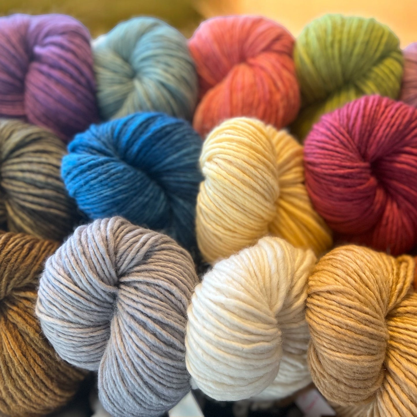 Imperial Yarn Saddle Peak bulky yarn color range collage