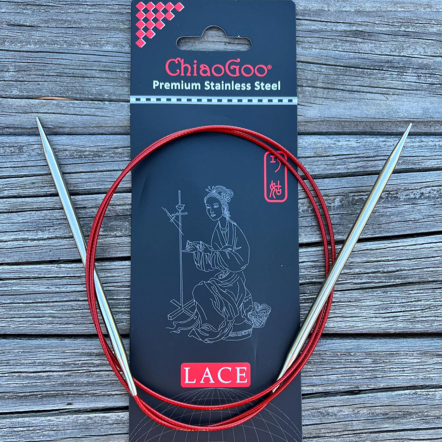 ChiaoGoo 60″ Red Lace US 6 (4mm) Circular Knitting Needles